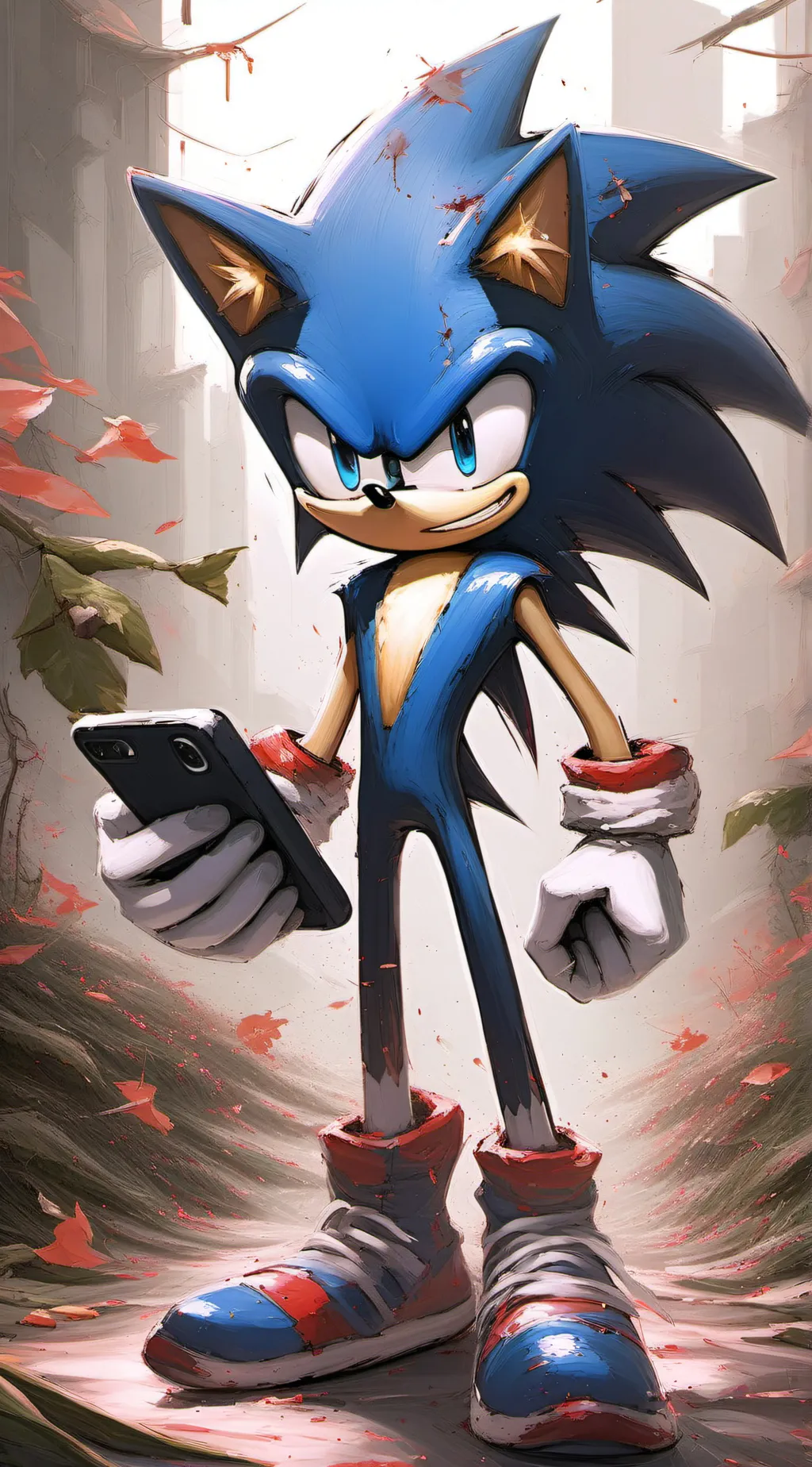 ai character: sonic the blue bul background
