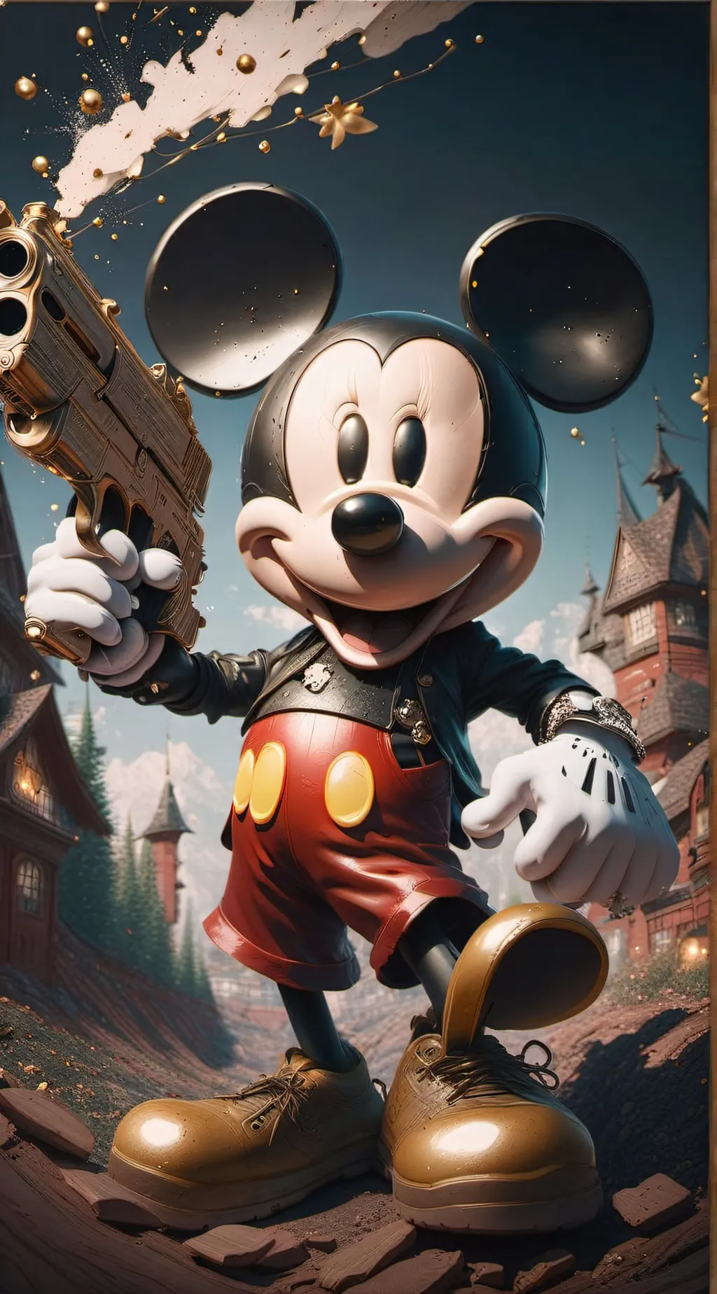 ai character: mickey mouse  background