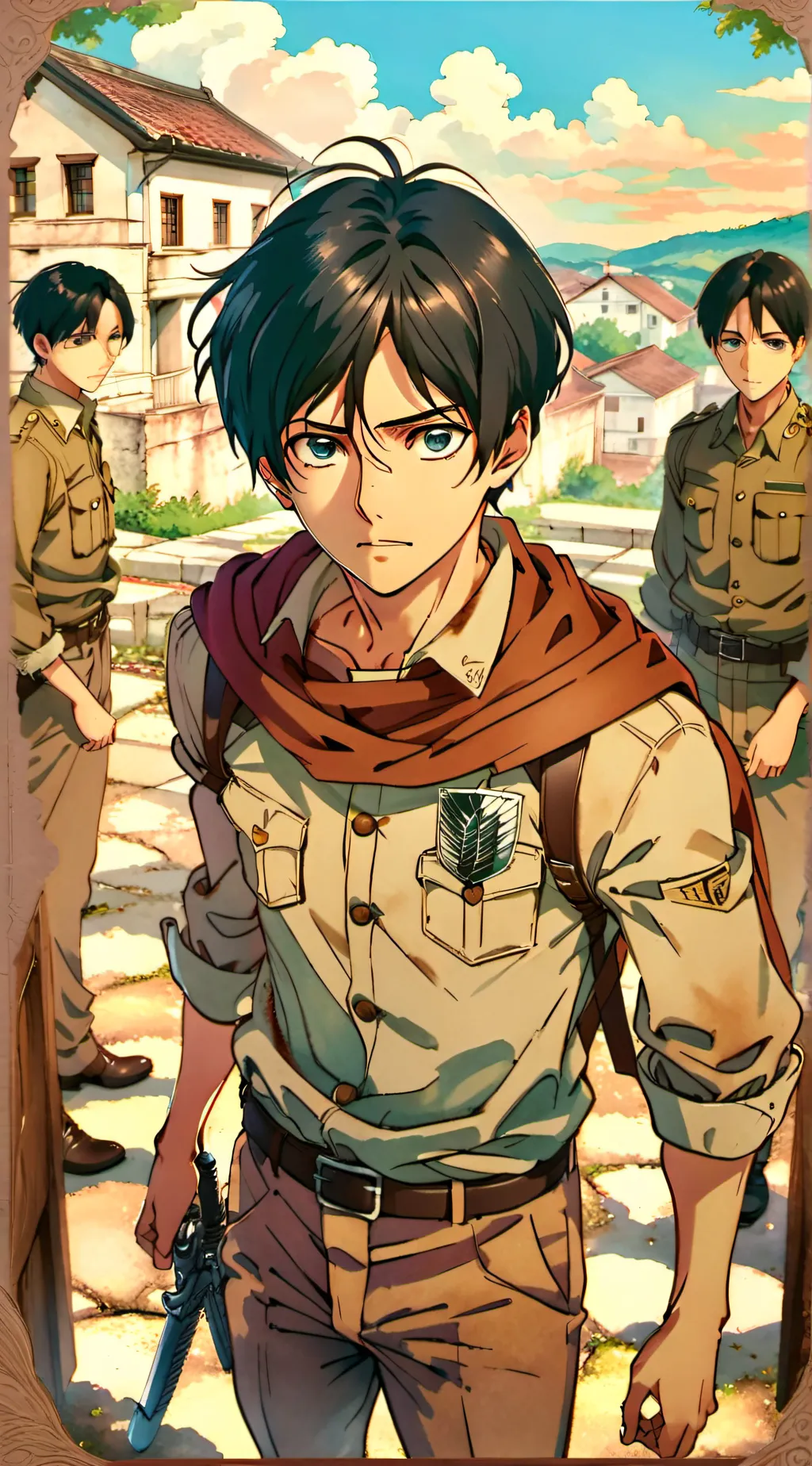ai character: Eren Yeager  background