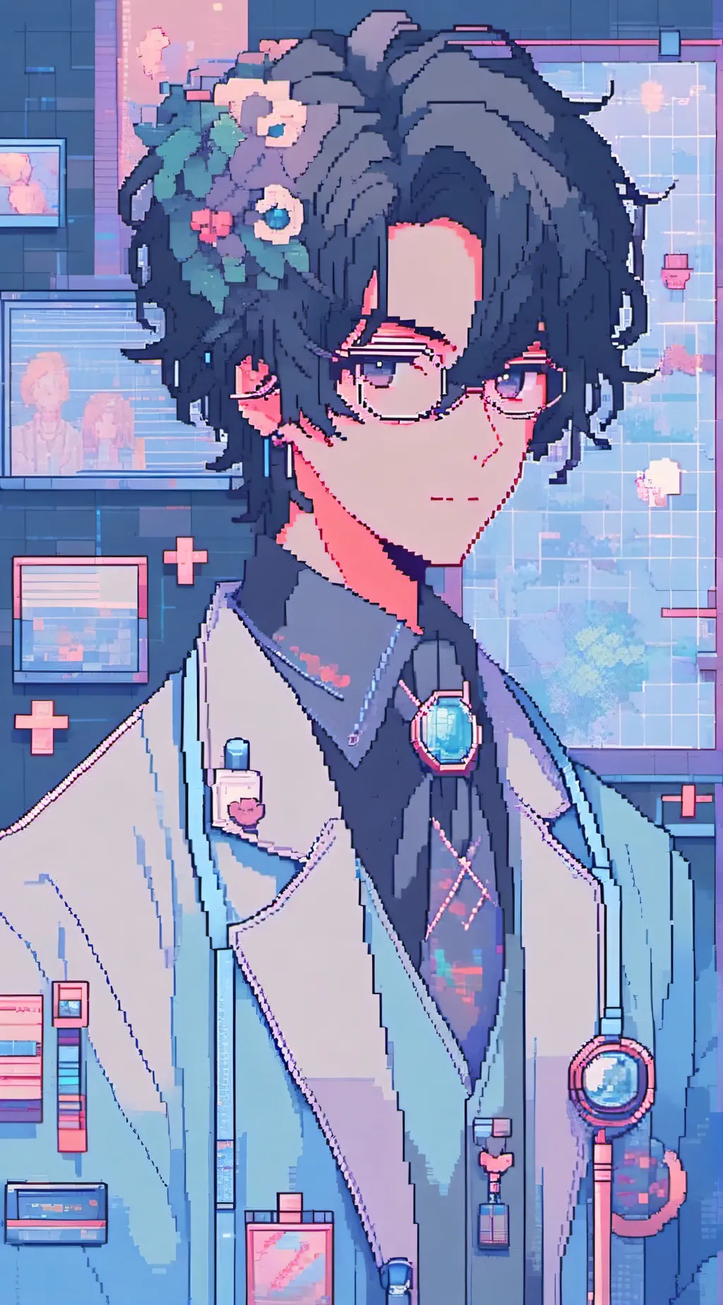ai character: two gay doc background