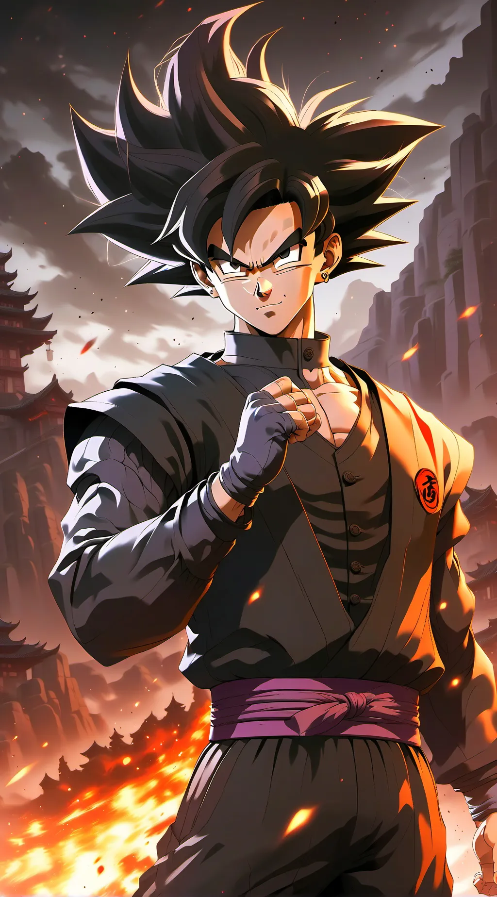 ai character: Goku black background