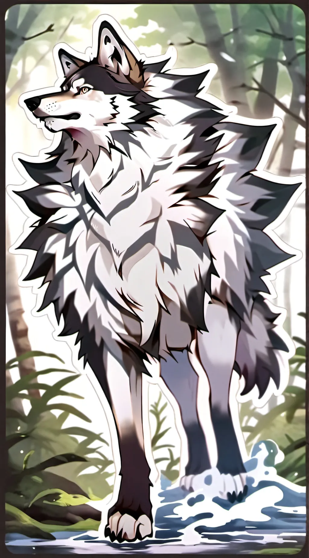 ai character: Wolf furry vore background