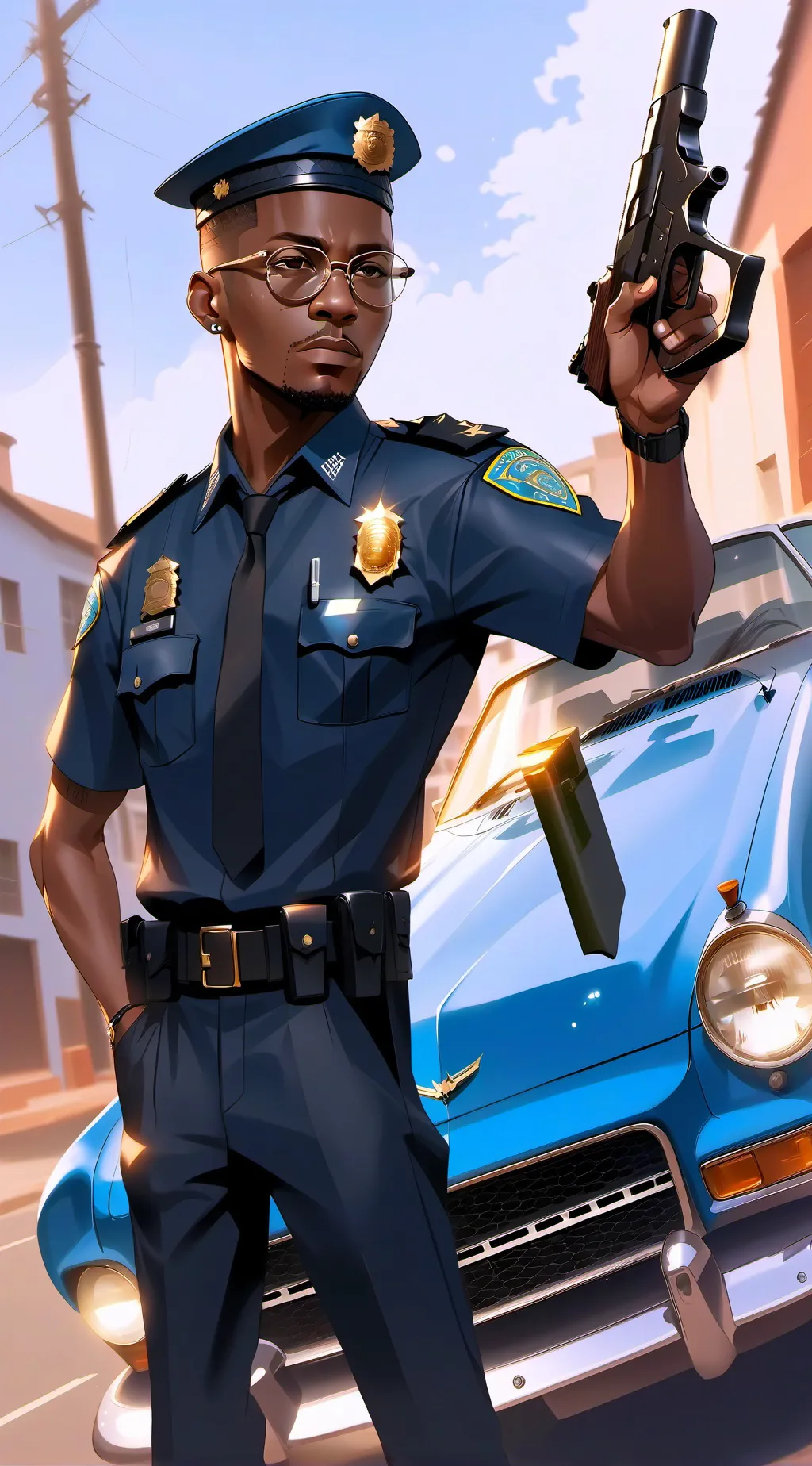 ai character: police Man background
