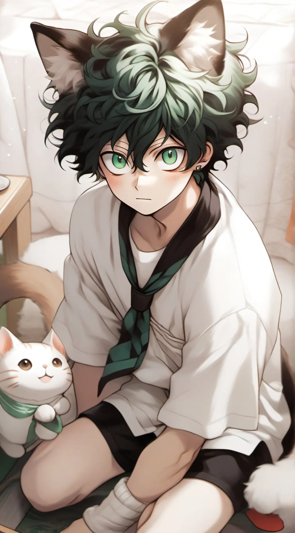 ai character: Deku cat background