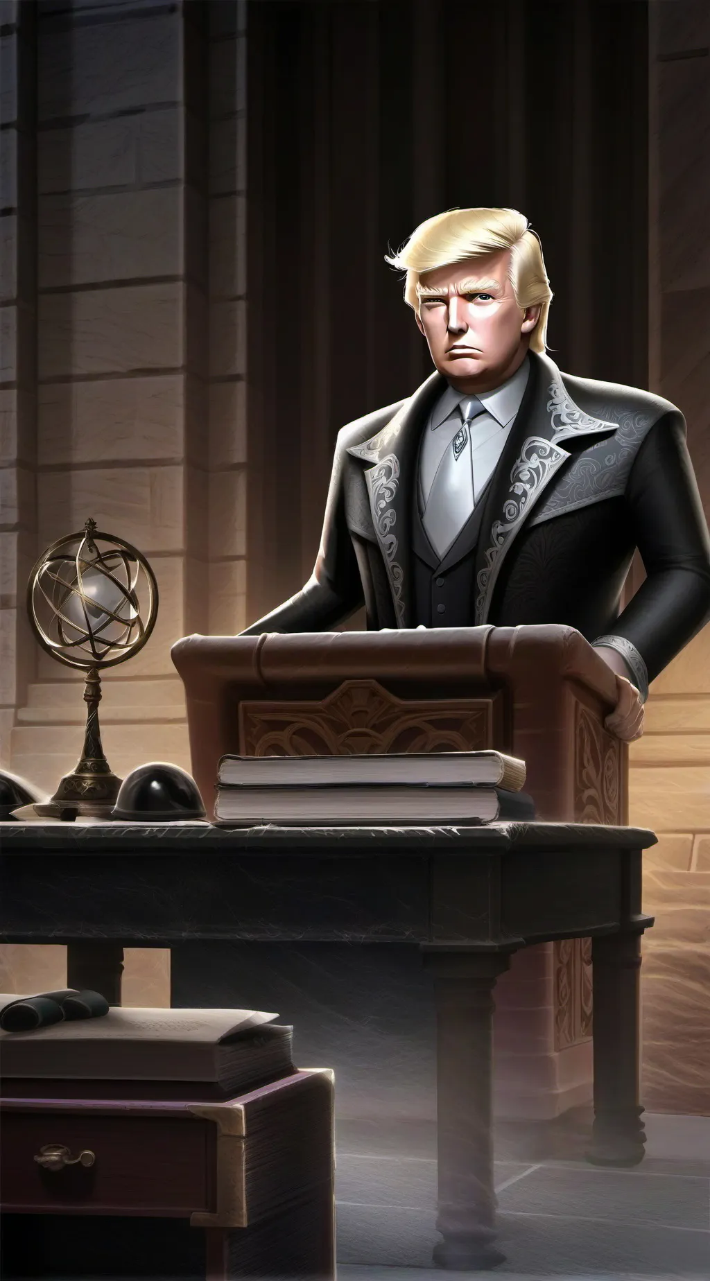 ai character: Donald j Trump background