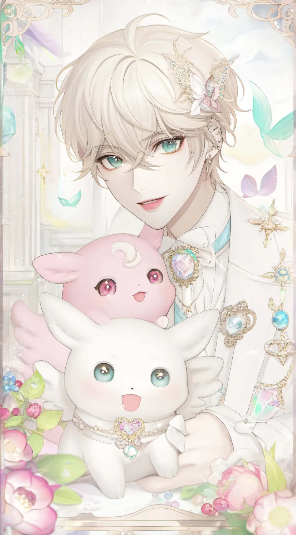 ai character: Alastor x￼ Lucife  background