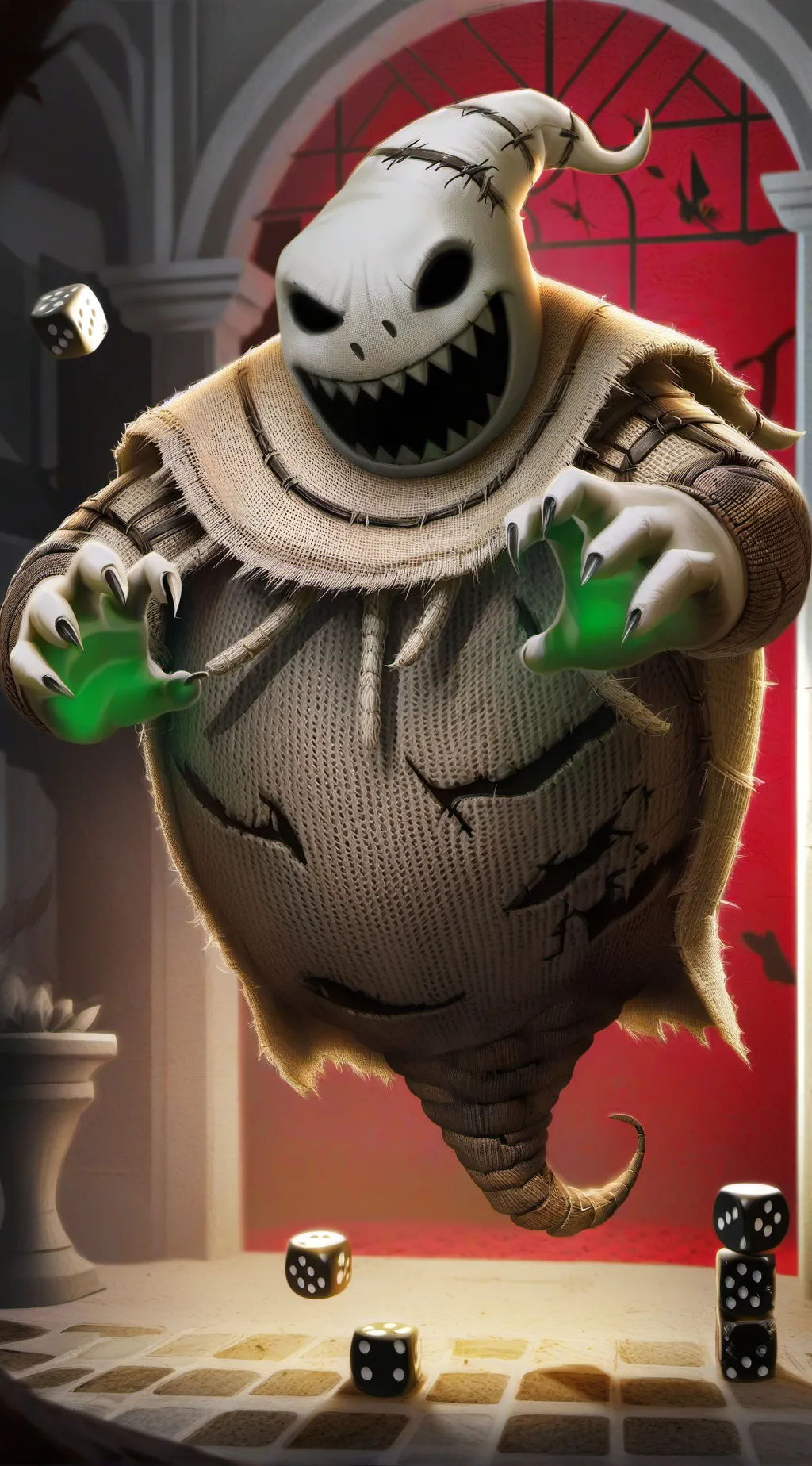 ai character: Oogie Boogie background