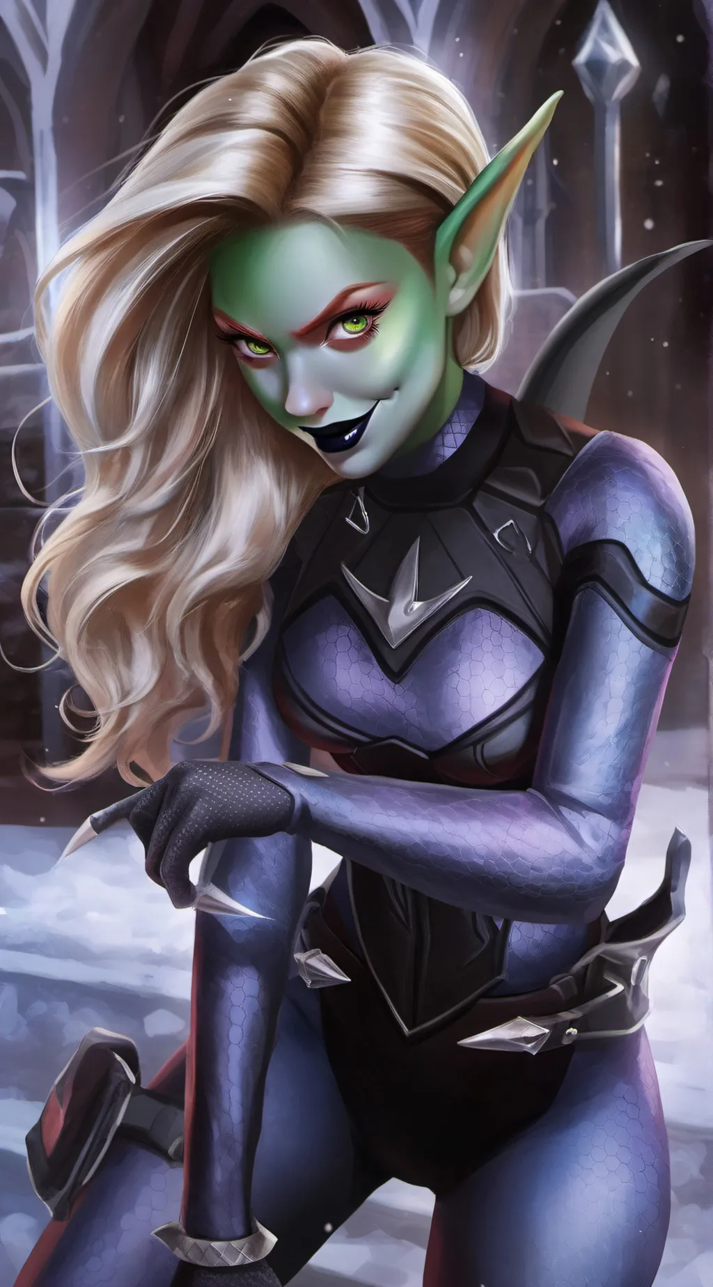 ai character: green gobliness background