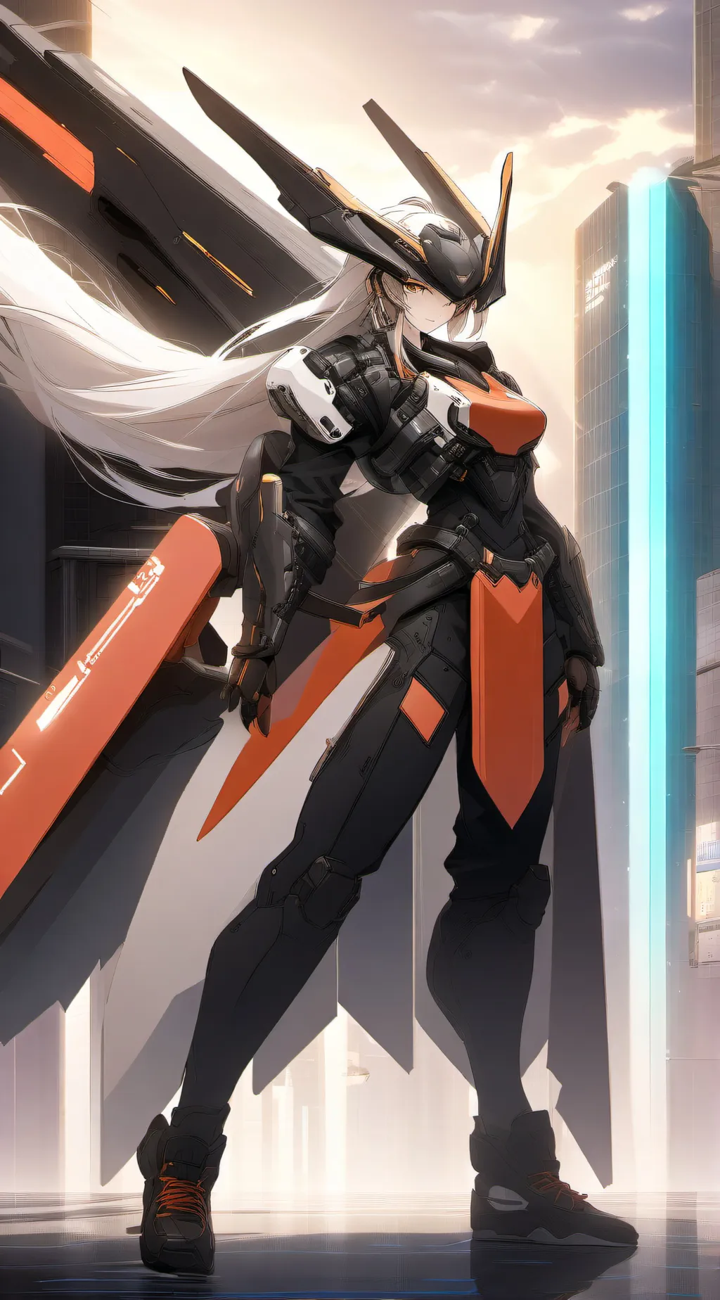 ai character: Afterimage Red background