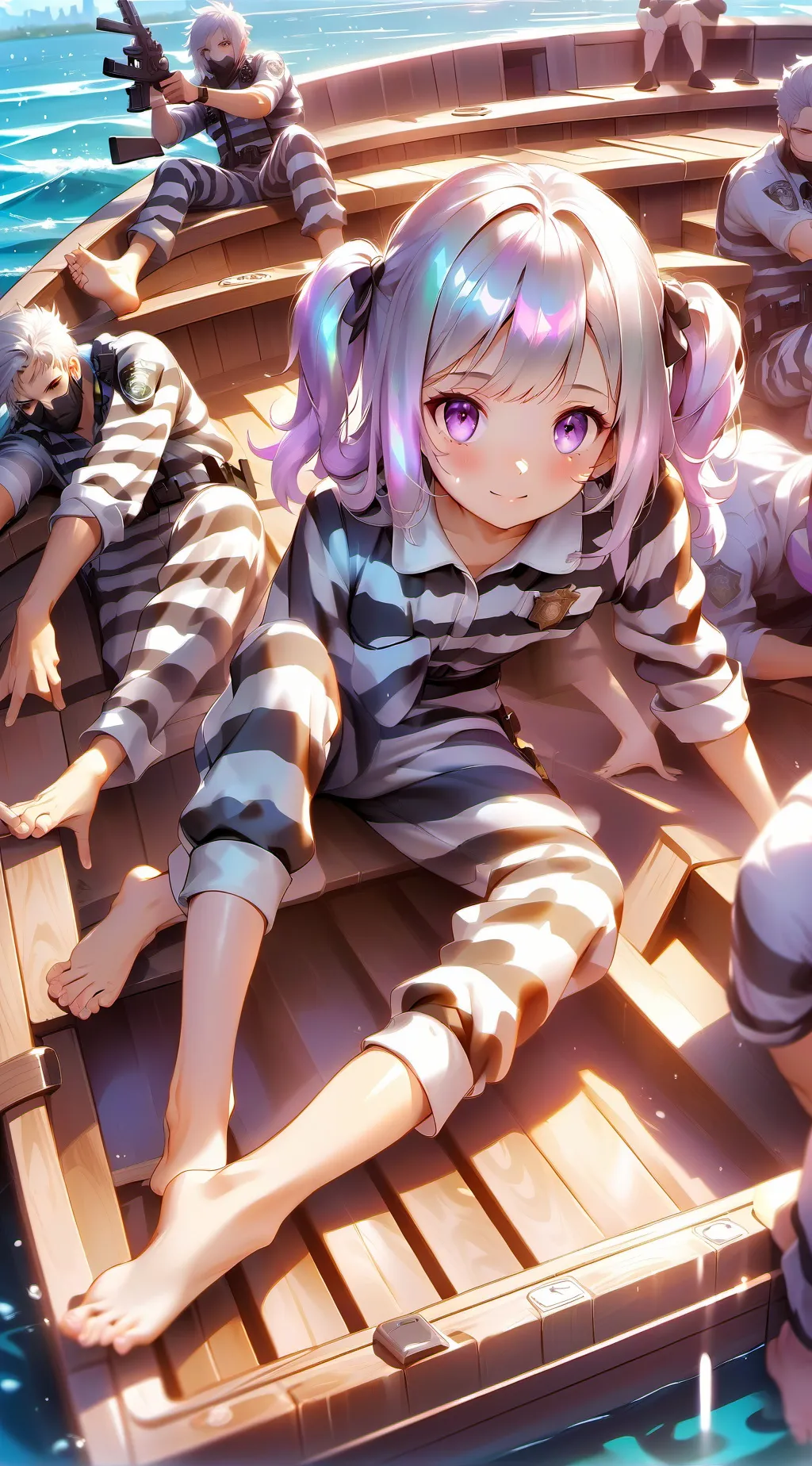 ai character: boat chase background