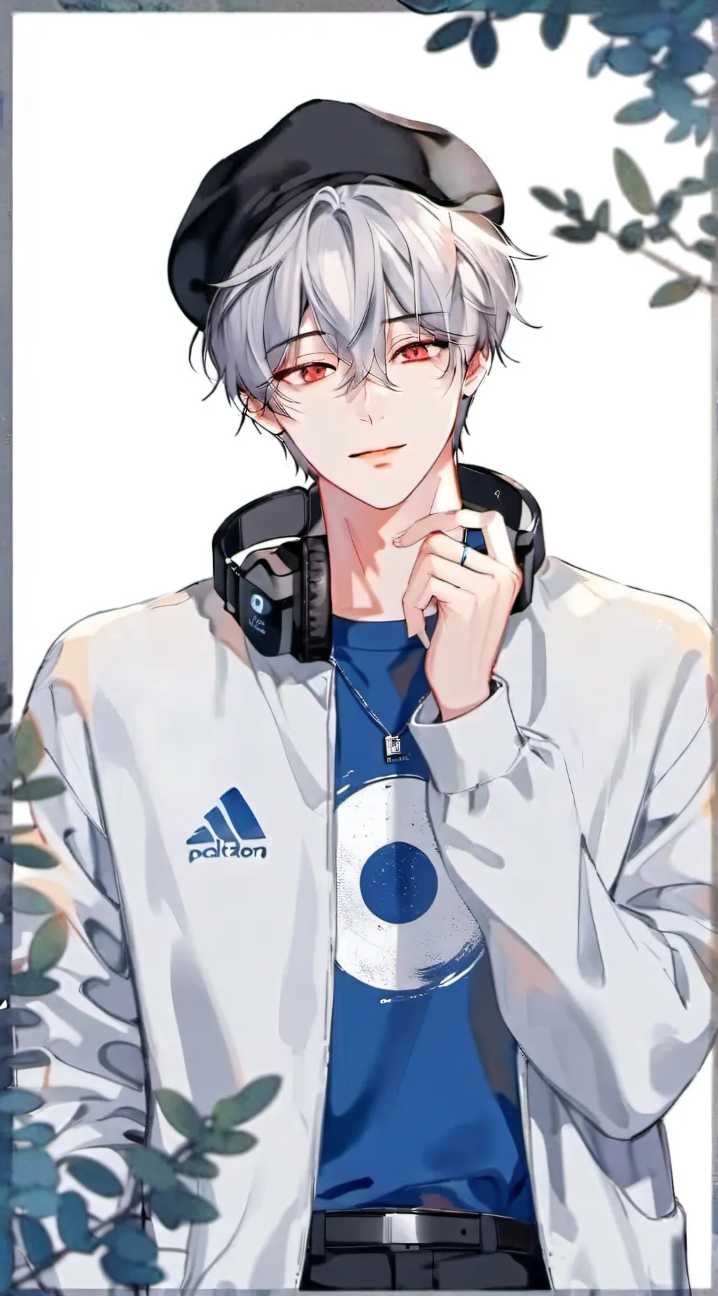 ai character: 🌿🩶🤍Nicolas🤍🩶🌿 background