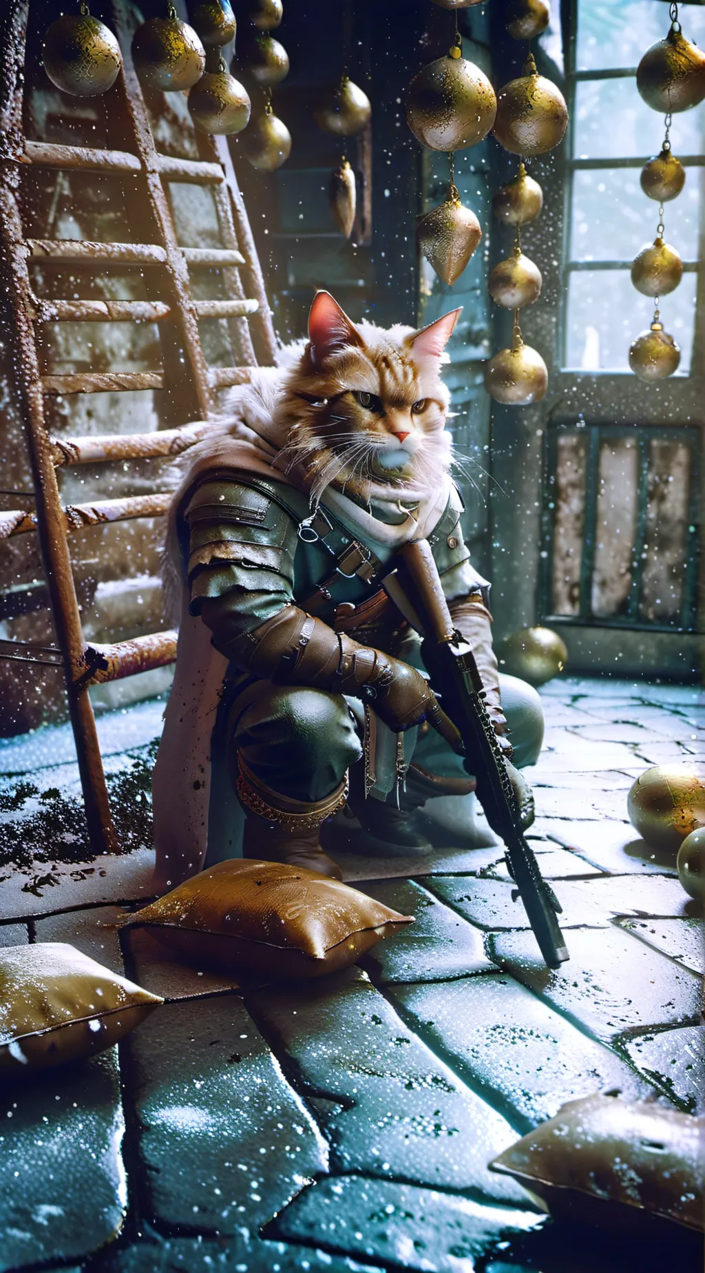 ai character: Cat on crack  background
