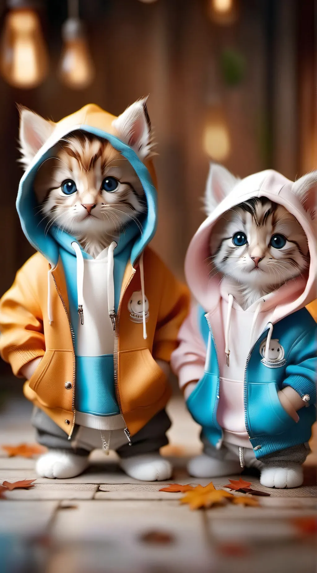 ai character: 2 baby kittens! background