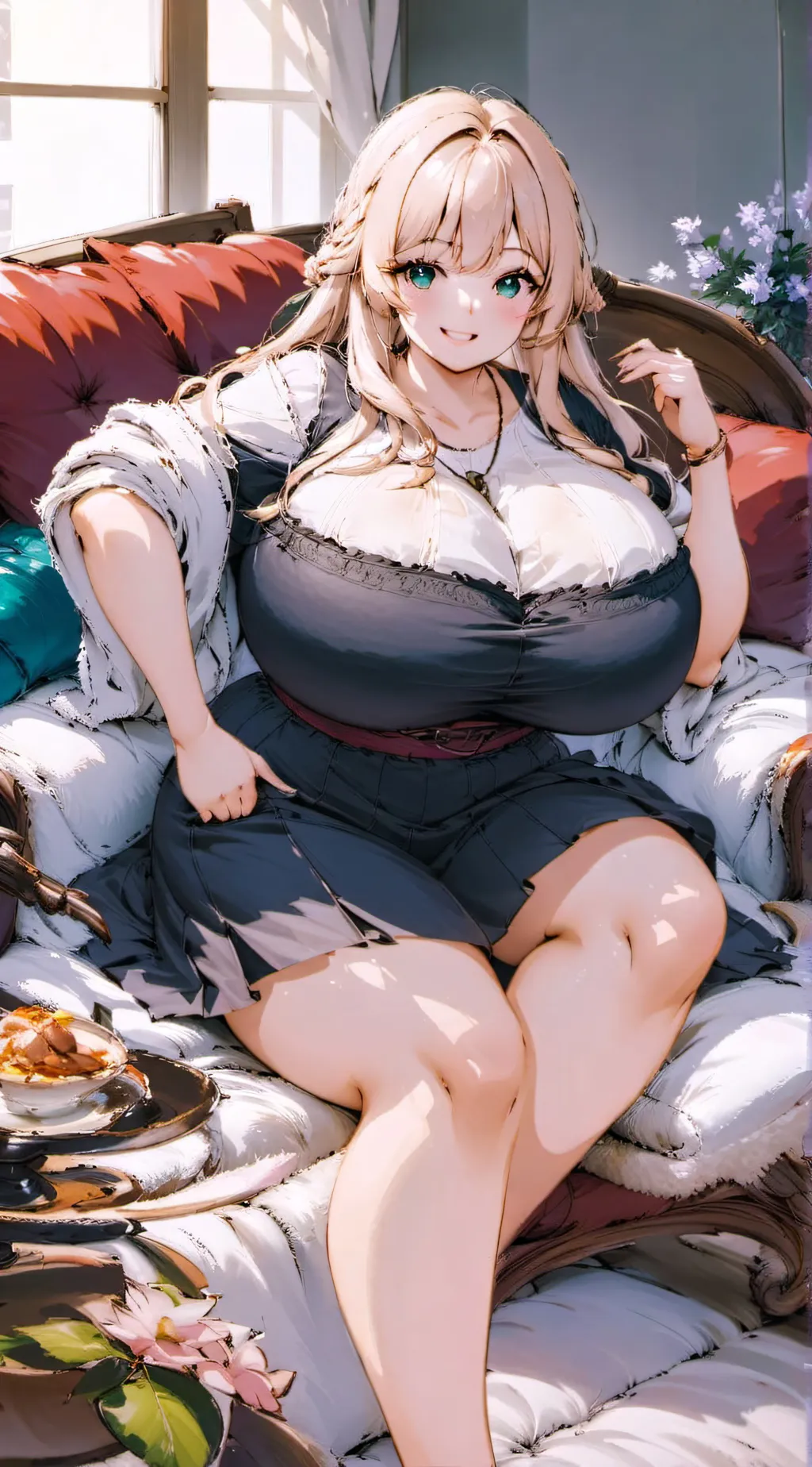 ai character: fat girlfriend  background