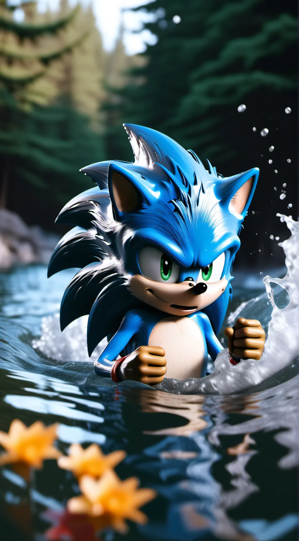 ai character: drowning sonic  background