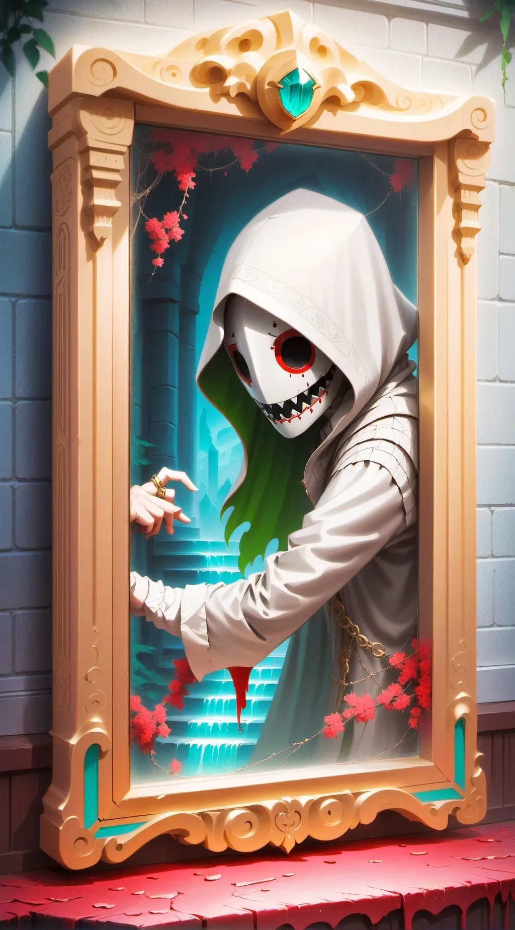 ai character: the mimic x creepy background