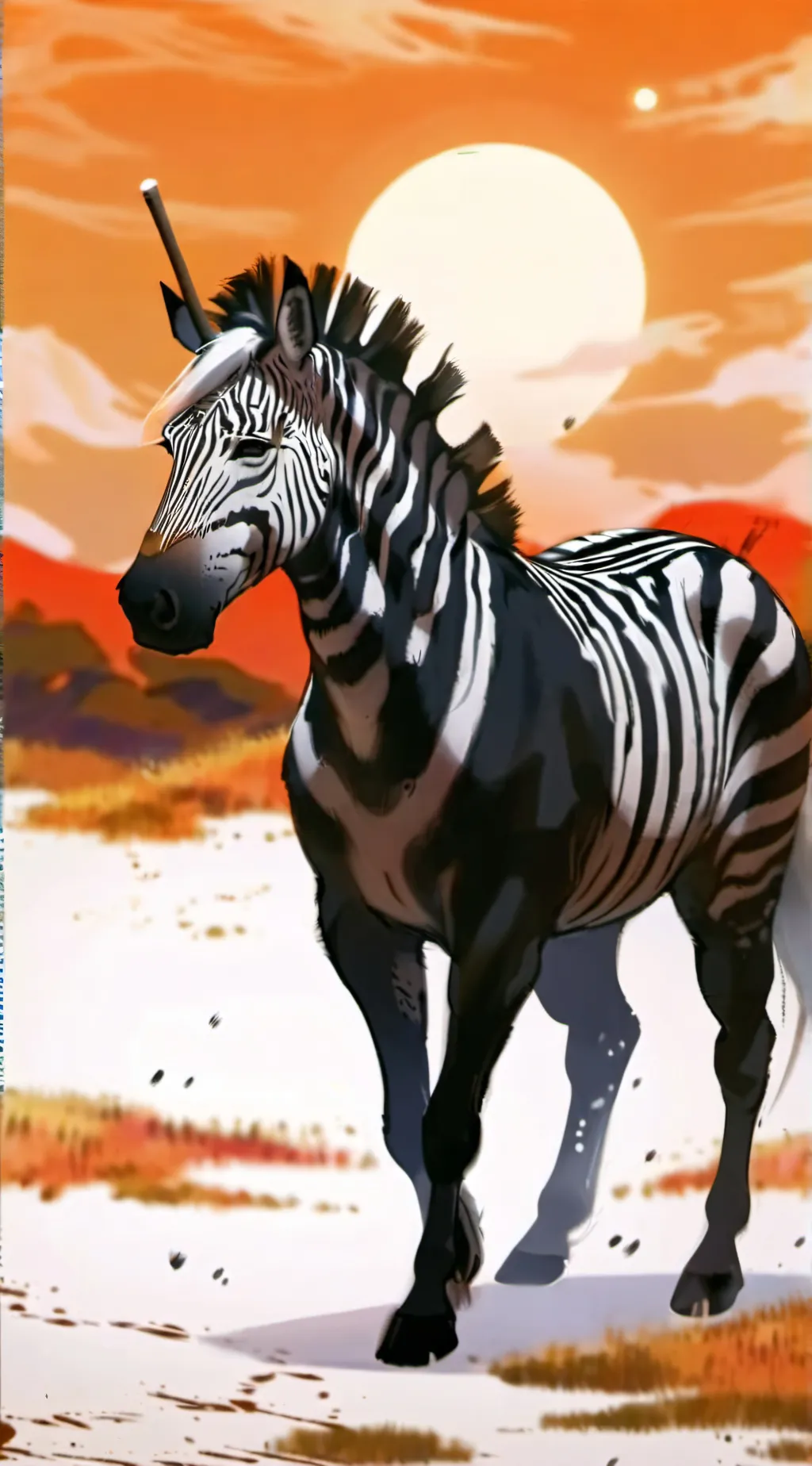 ai character: Zebra background