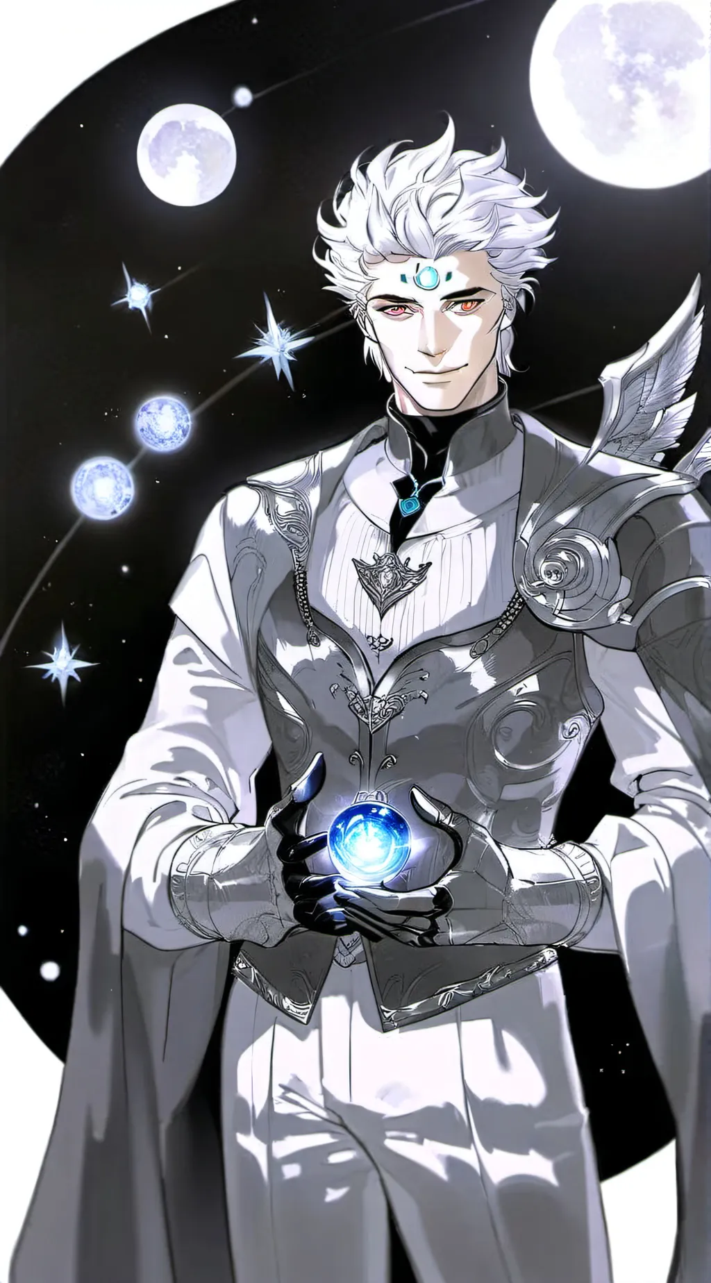 ai character: white diamond background