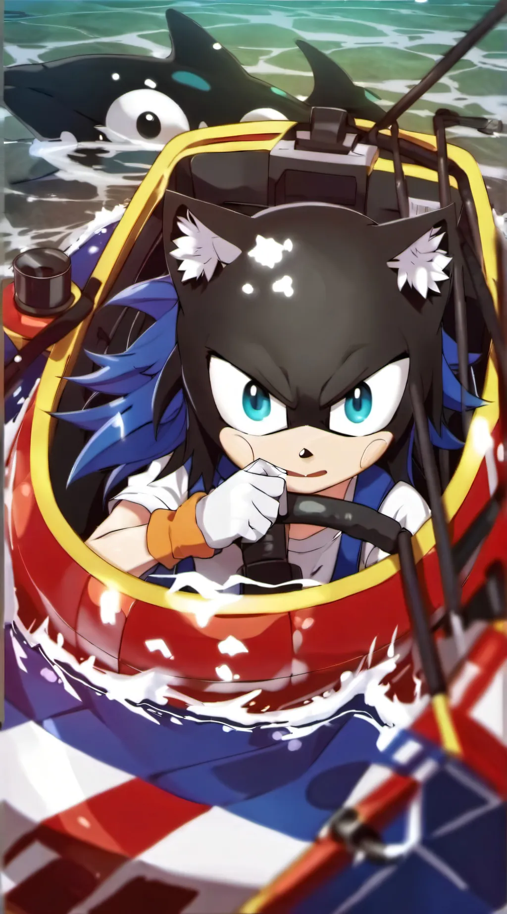 ai character: drowning sonic  background