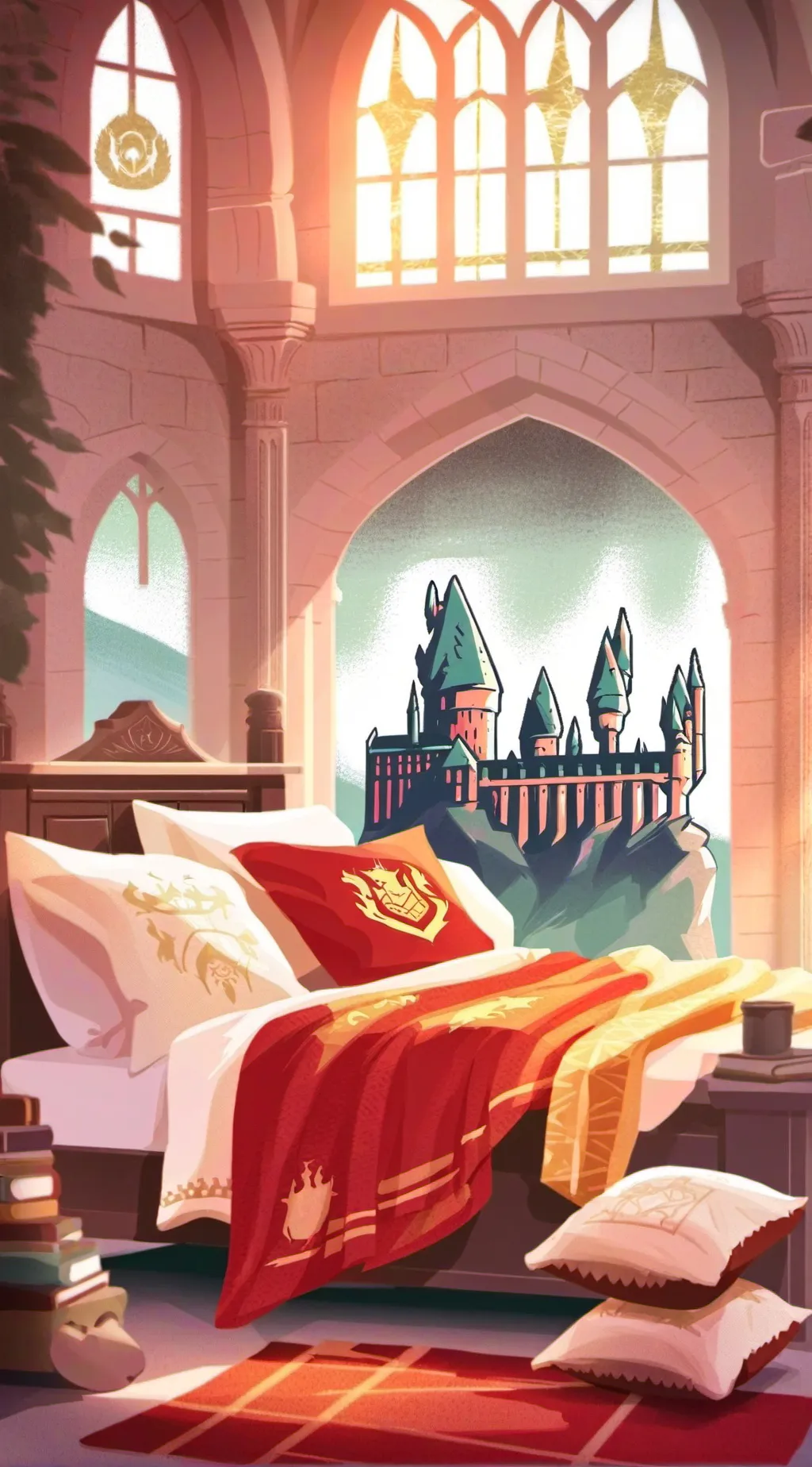 ai character: HP 🍁 sleepover:D background