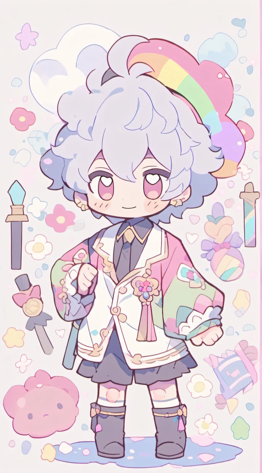 ai character: dandy world,dandy background