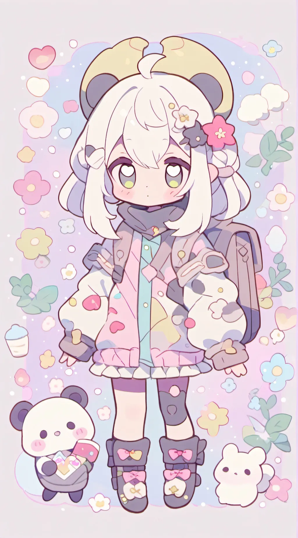 ai character: smile smiling crit background