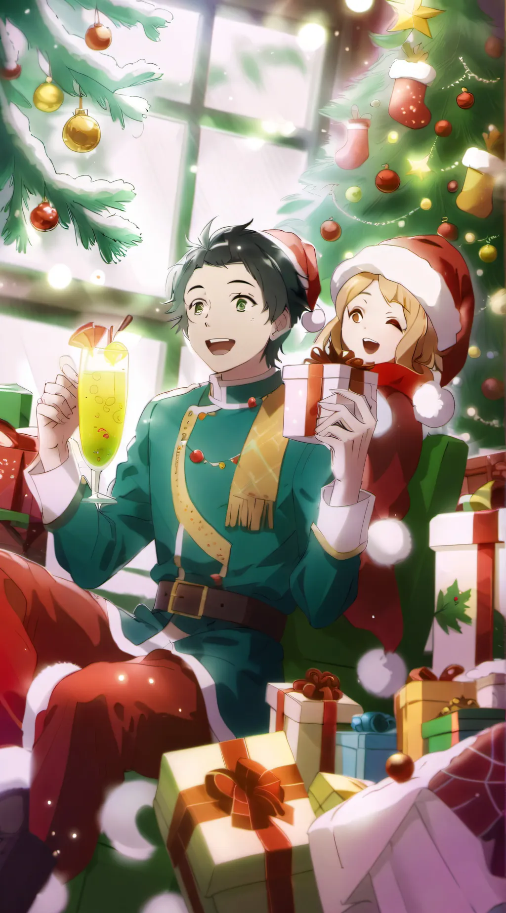 ai character: Mha Christmas  background