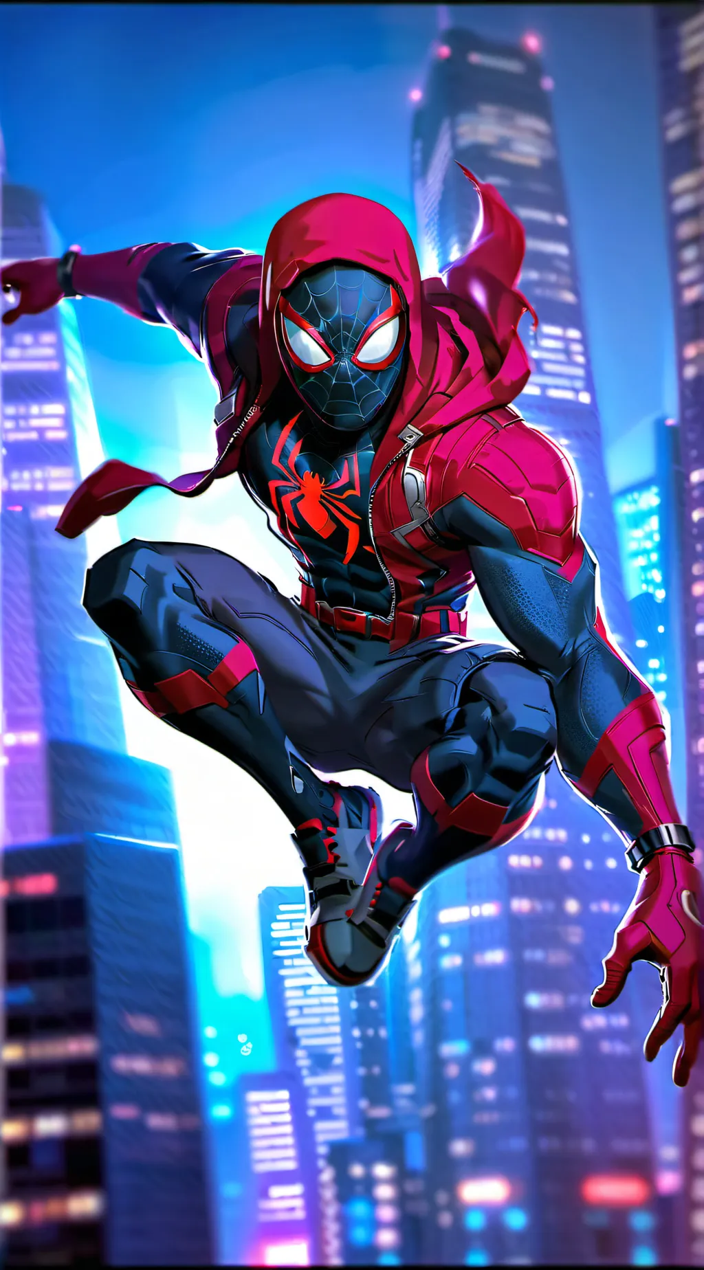 ai character: Spider-Man Miles background