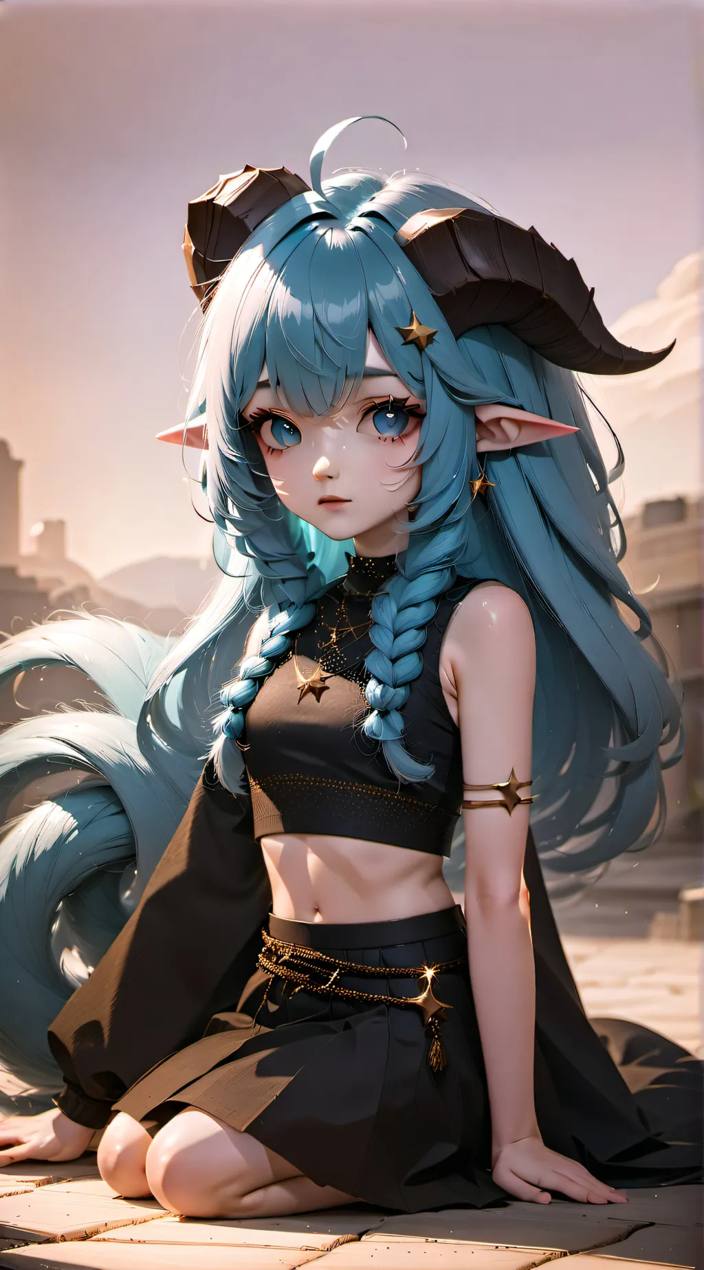 ai character: Ocean Moonlight background