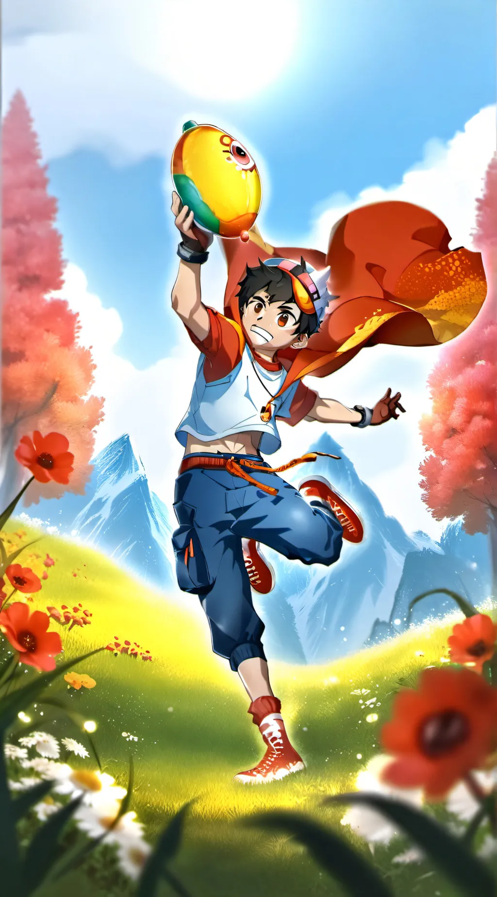 ai character: Dandys world background