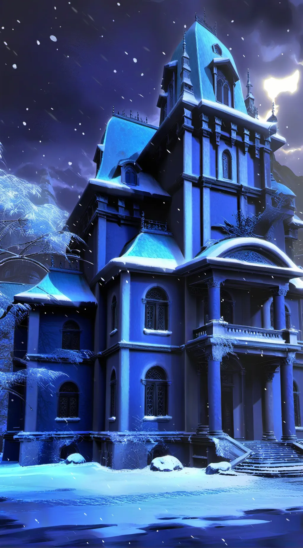 ai character: HH Snow Day background