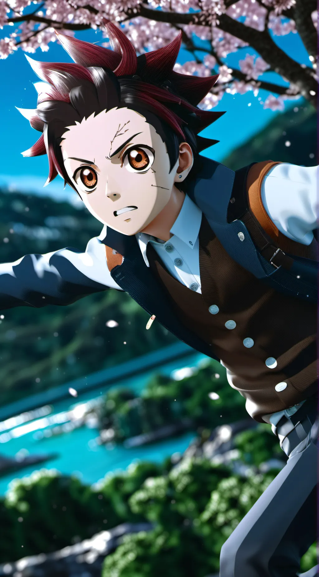 ai character: tanjiro  background