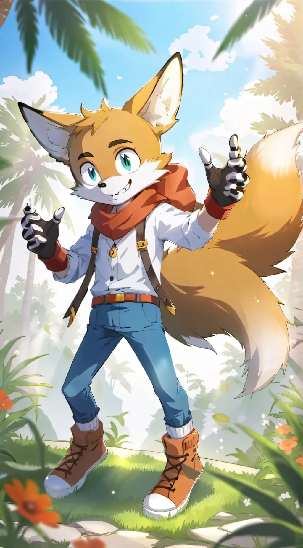 ai character: Tails the fox  background