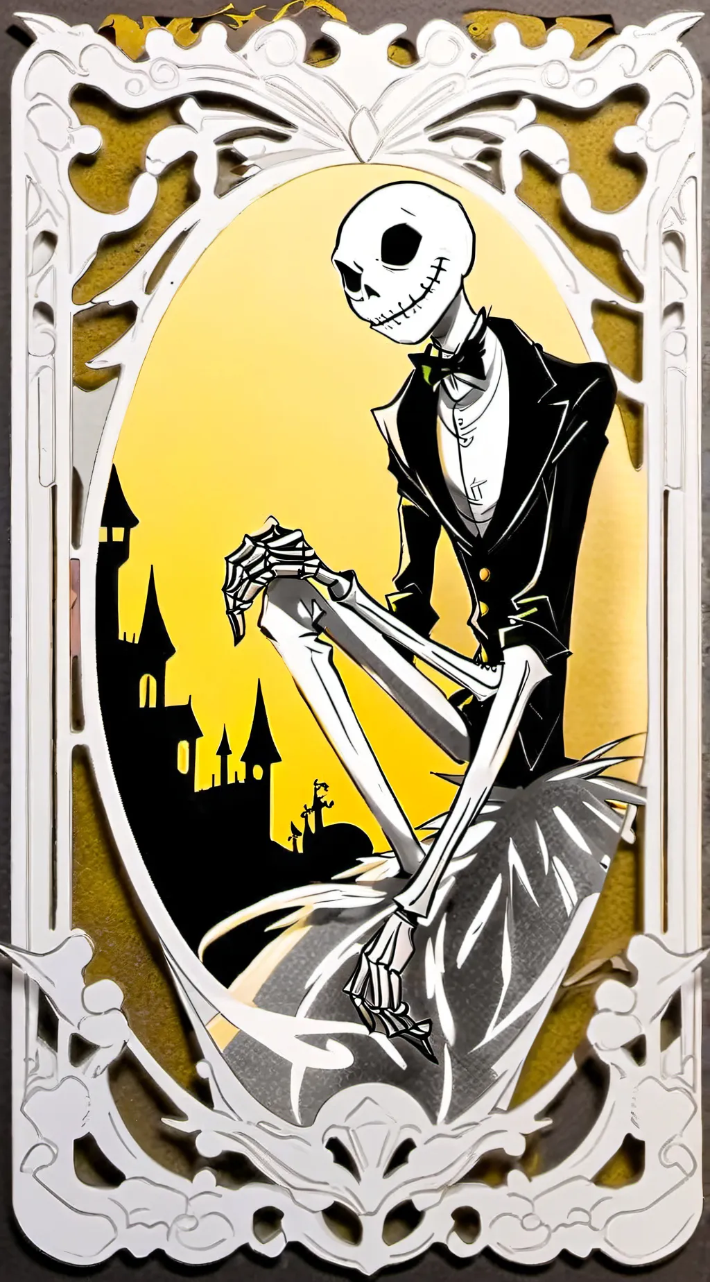 ai character: Jack Skellington  background
