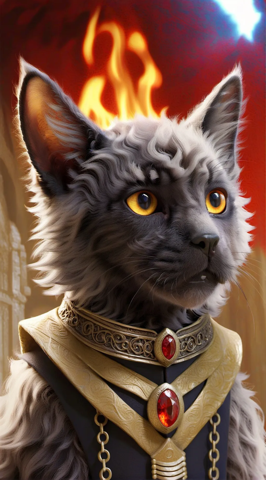 ai character: sauron as a kitten background