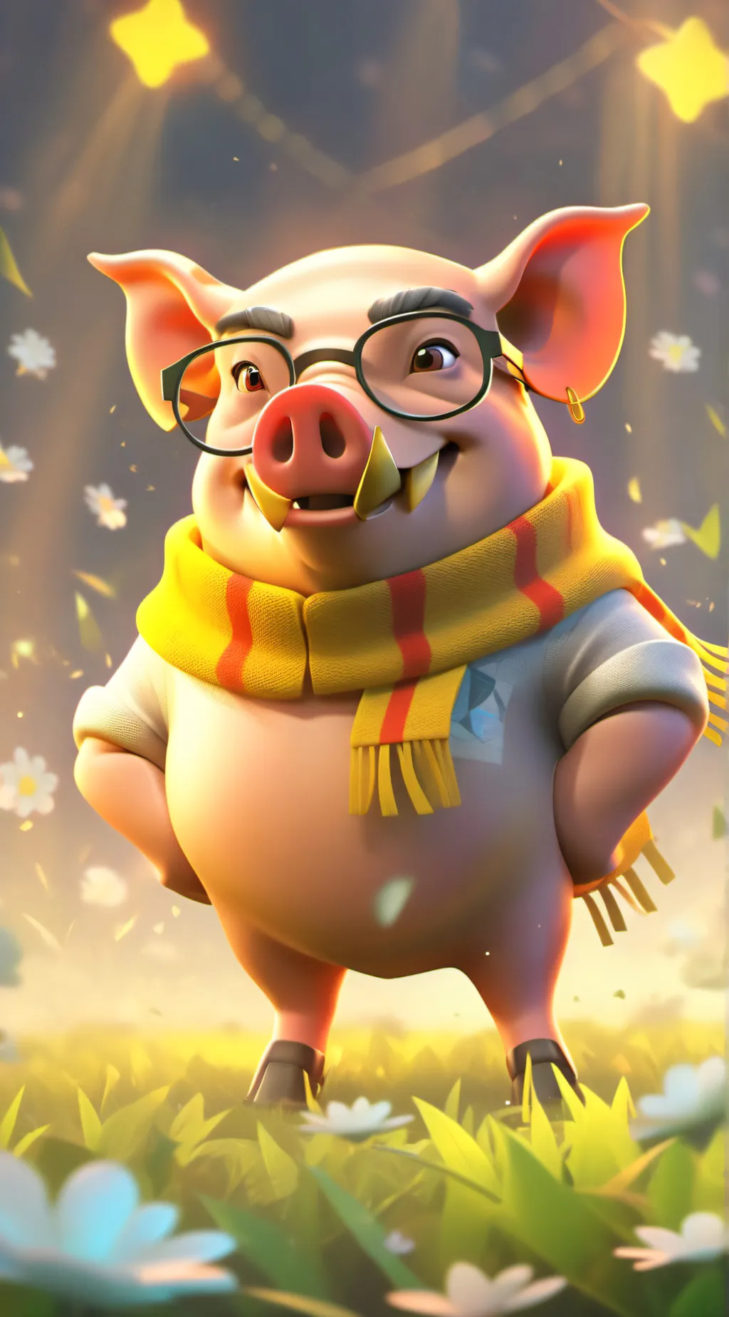 ai character: piggy background