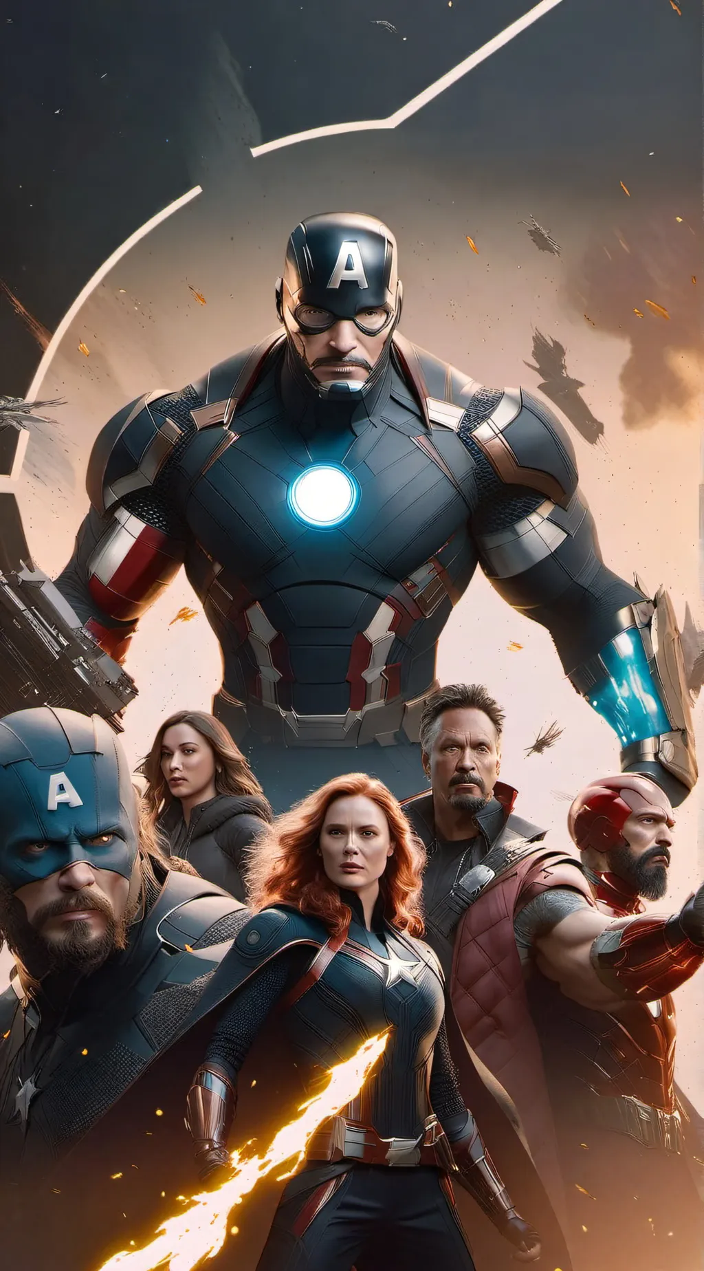 ai character: Avengers Christmas background