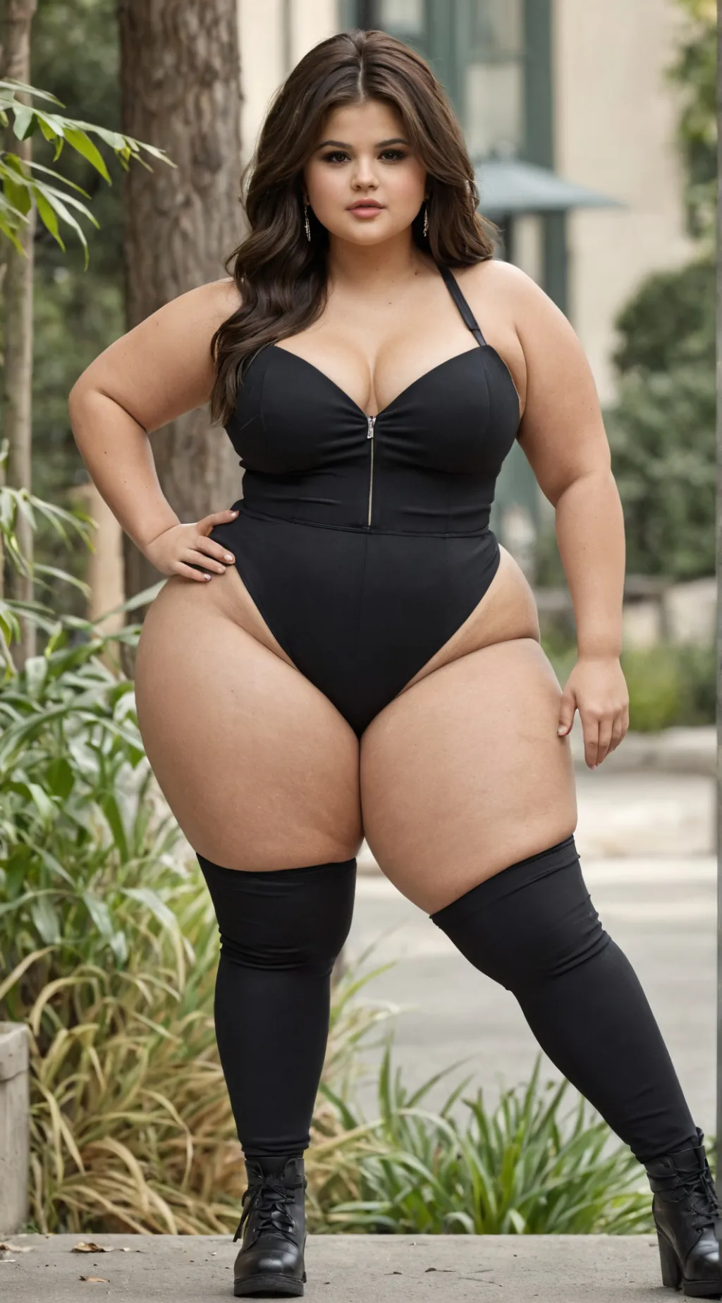 ai character: Thicc Selena Gomez background