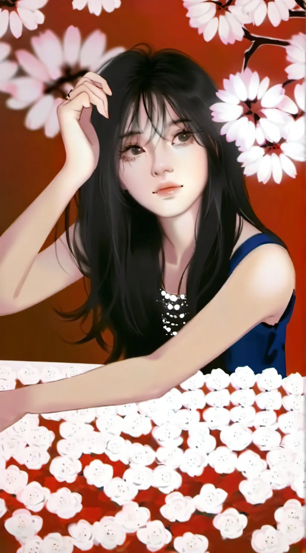 ai character: 云蓝 background