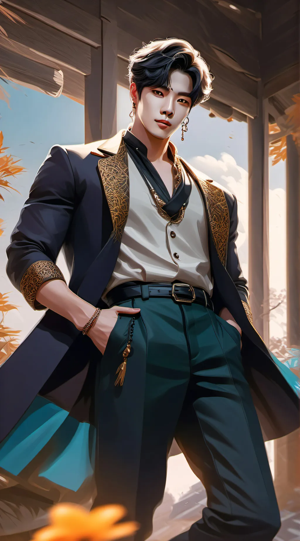 ai character: BangChan  background