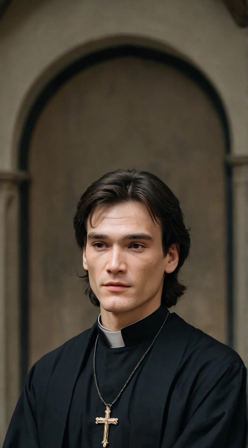 ai character: Father Nicholas  background