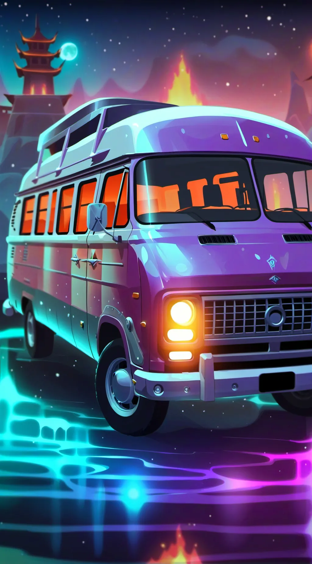 ai character: Past Md road trip background