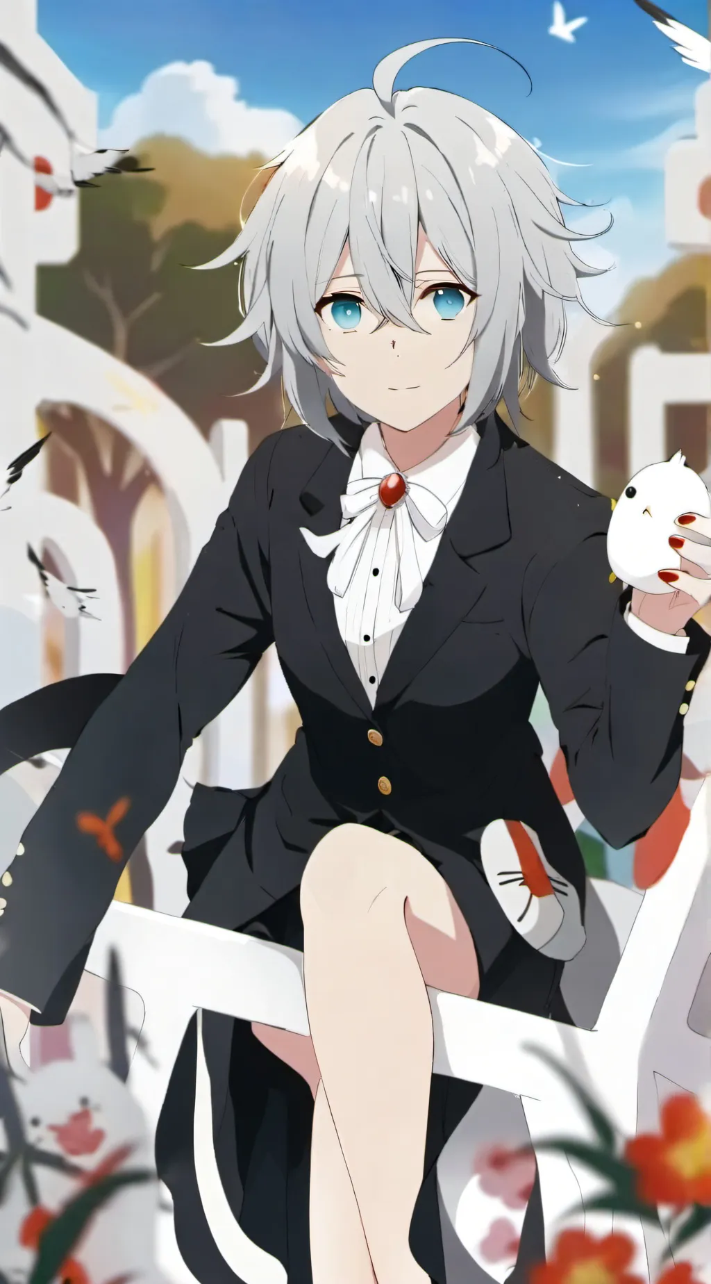 ai character: bakugo..  background