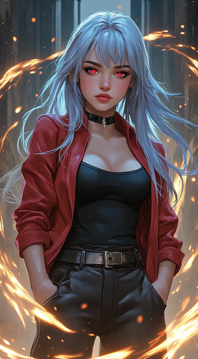 ai character: Ashley Crimson background