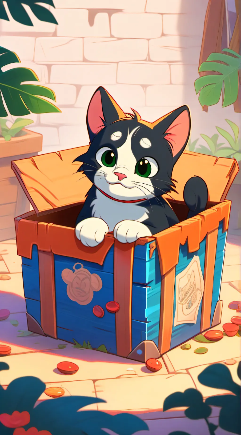 ai character: gatito abandonado background