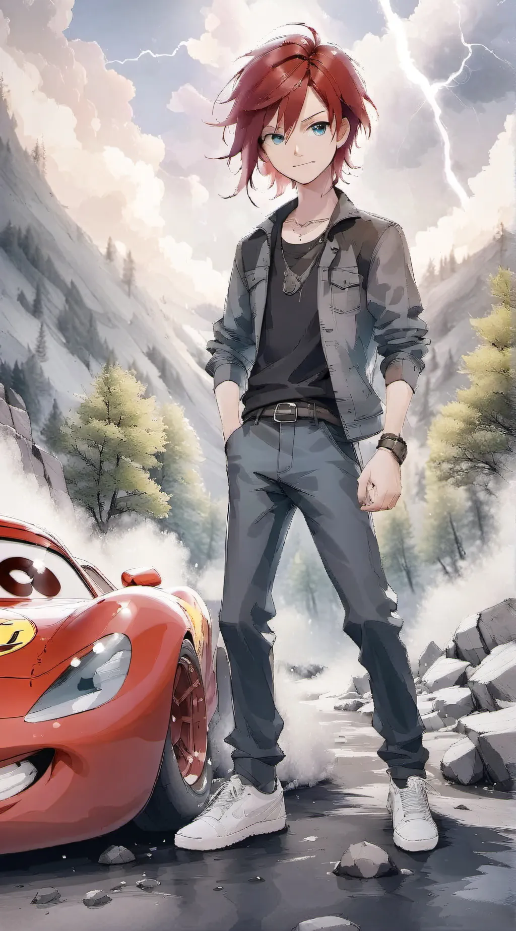 ai character: Lightning McQueen background