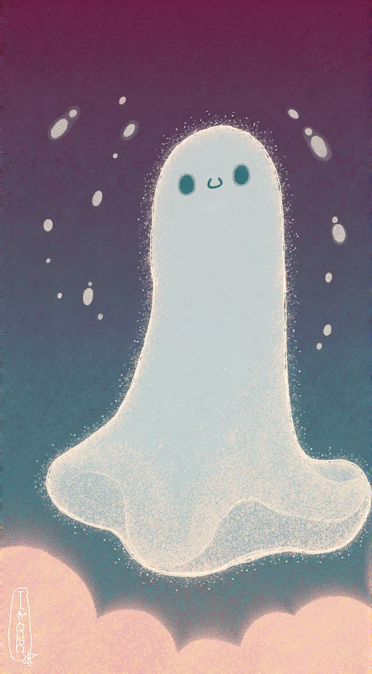 ai character: cute ghost background