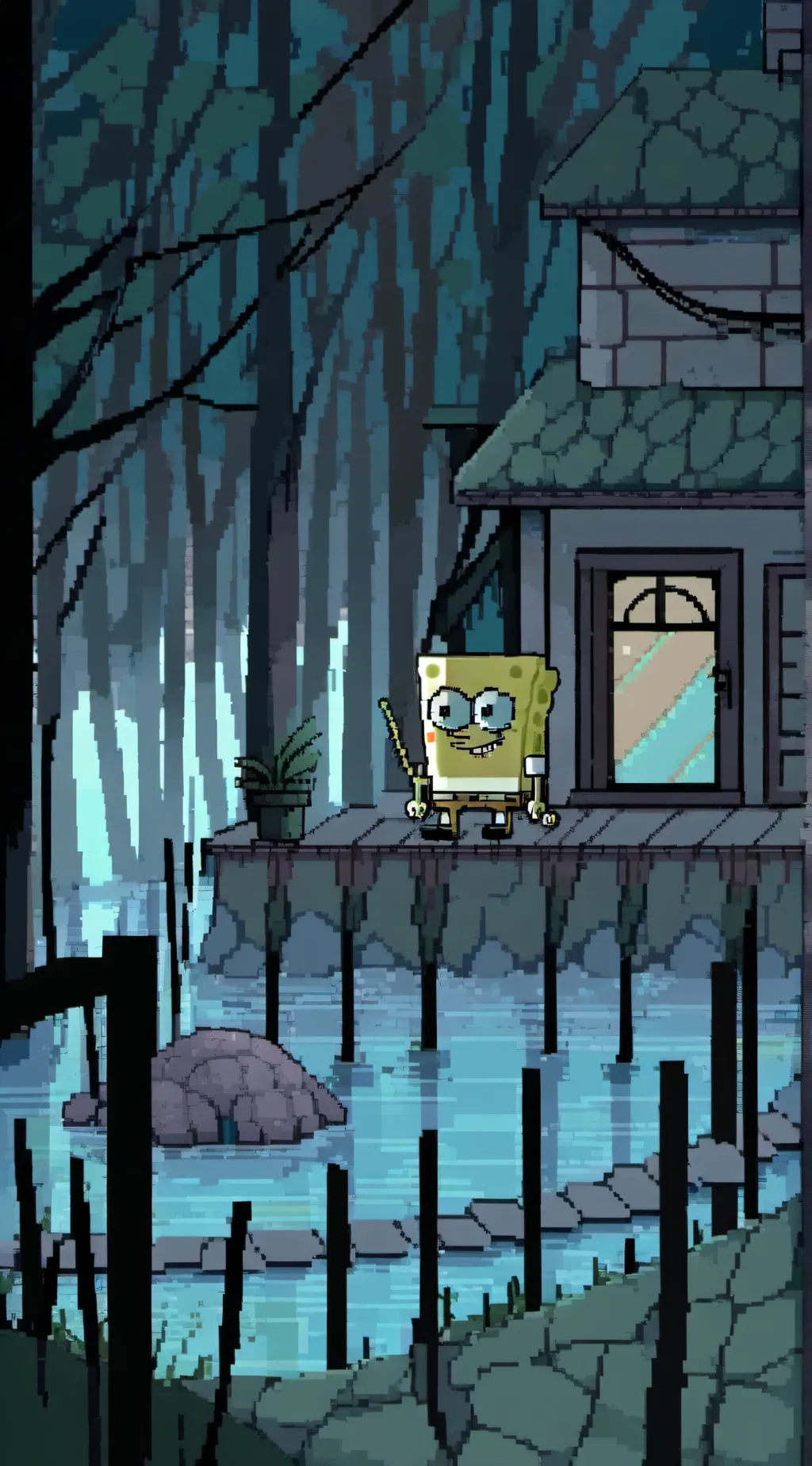 ai character: SpongeBob SquarePants background