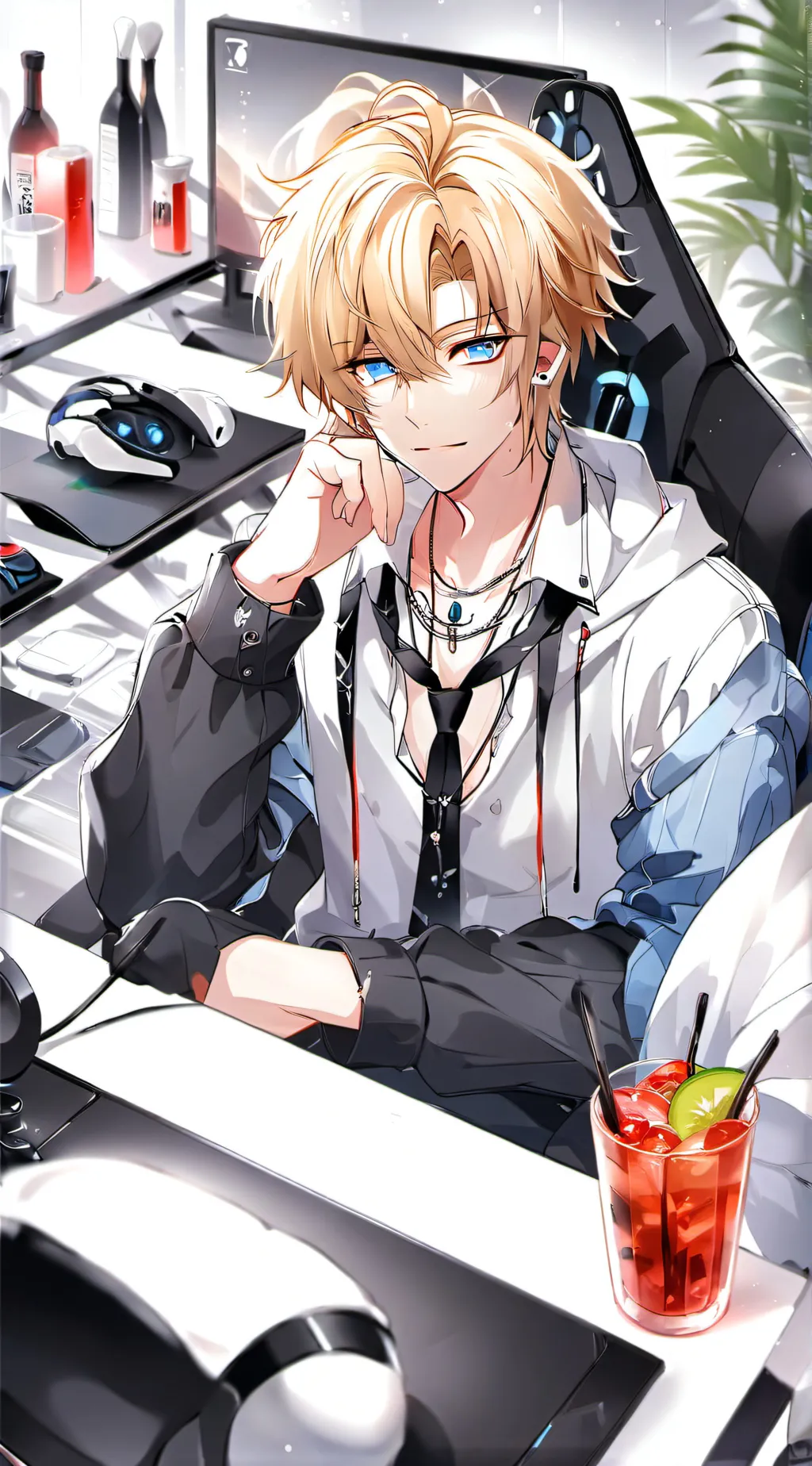 ai character: Leon  background