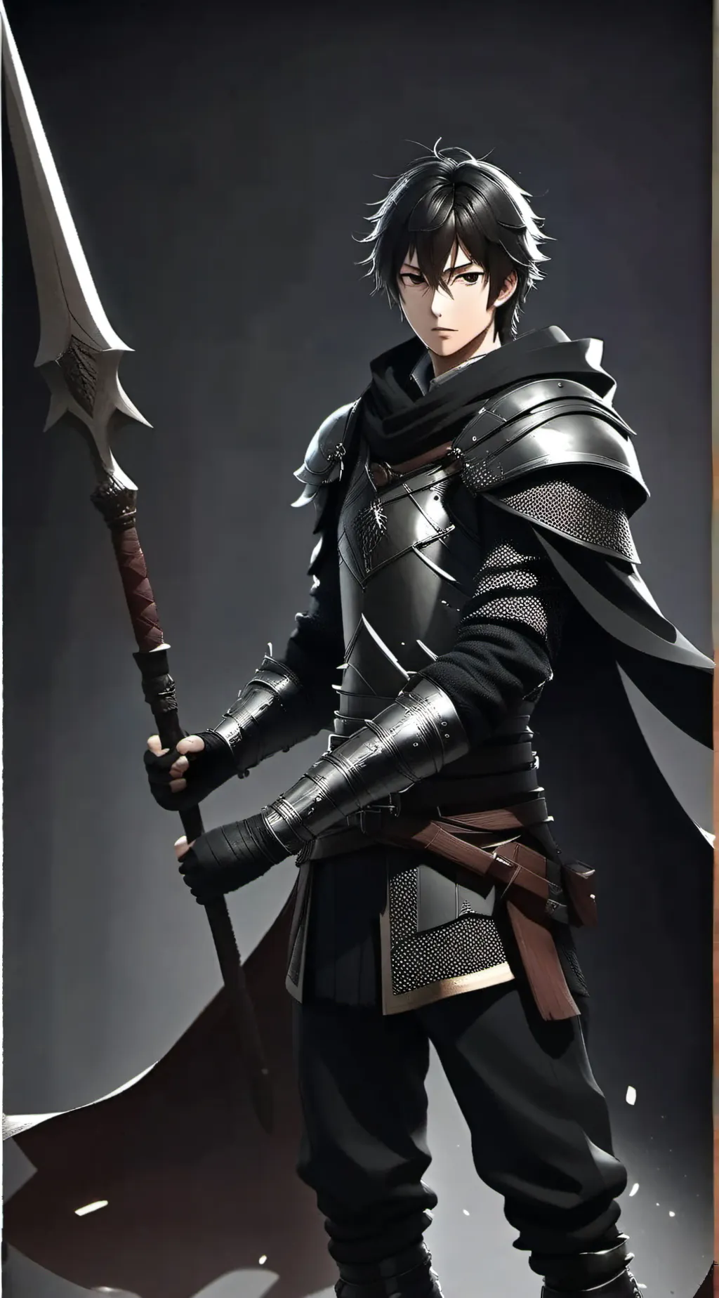 ai character: Aaron Black background